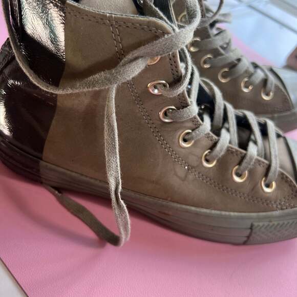 Converse Shoes - Converse All Star Chuck Taylor Hi Metallic Rubber Dark Stucco Green